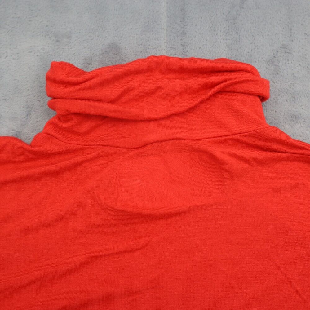 Best Cody Shirt Womens M Red Long Sleeve Turtleneck Knit Stretch Bodysuit - Picture 13 of 16